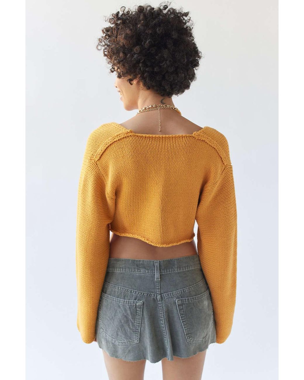BDG Mavis Cropped Pullover Sweater in Orange | Lyst