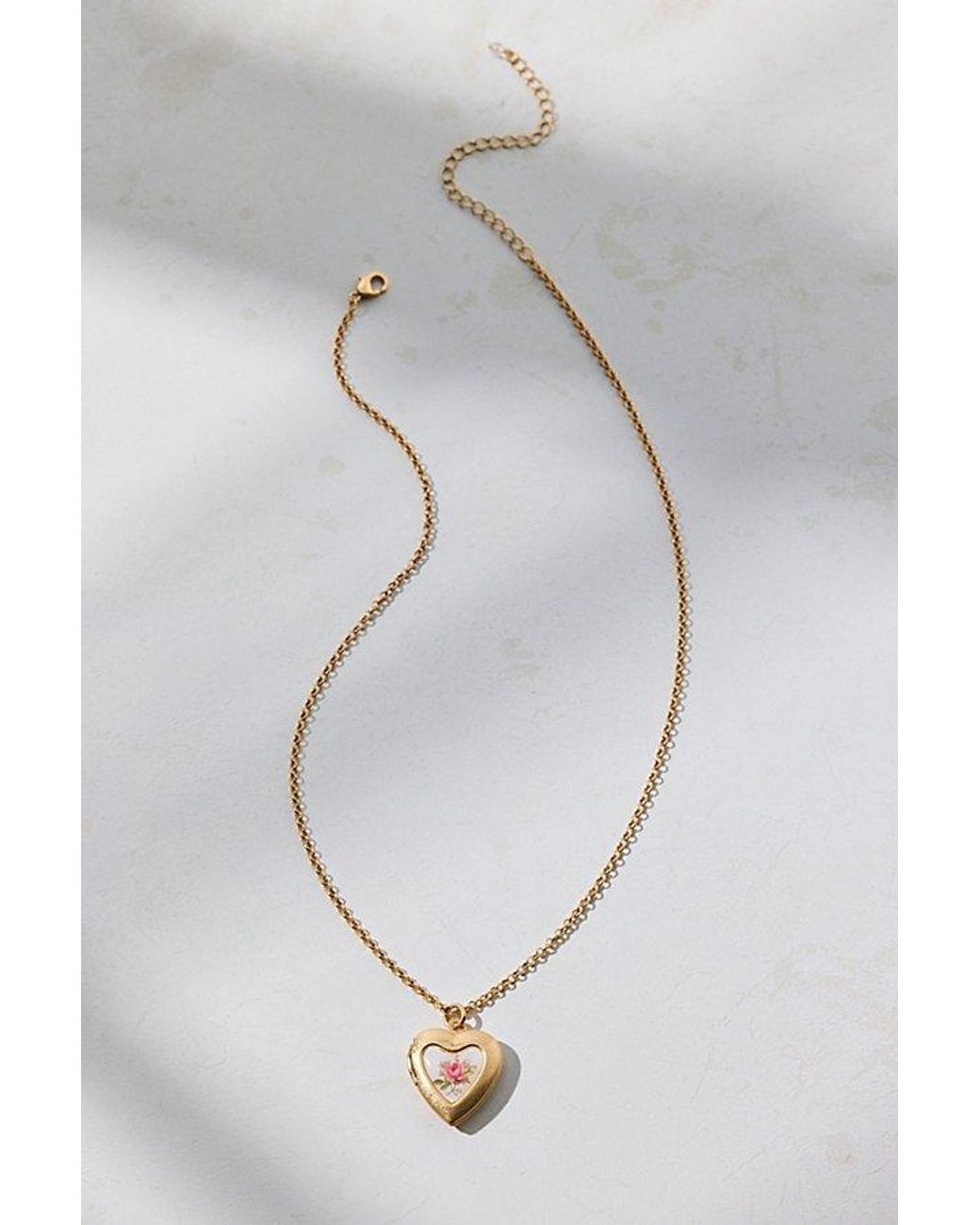 Urban Outfitters Gray Rosie Heart Locket Necklace