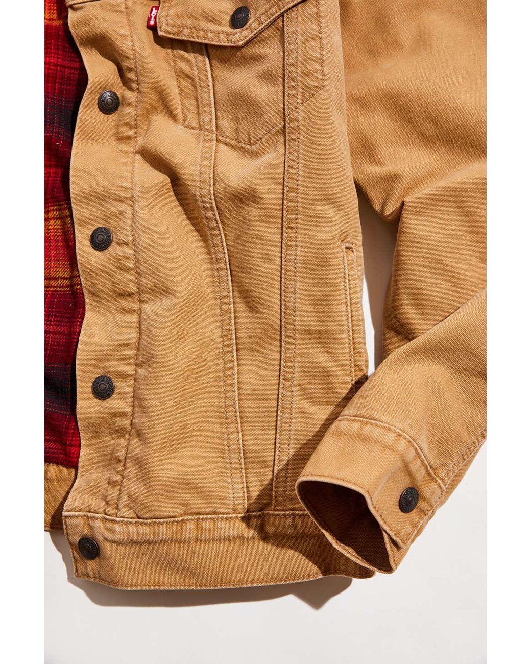 Levi's Lined Canvas Trucker Jacket in Yellow for Men | Lyst