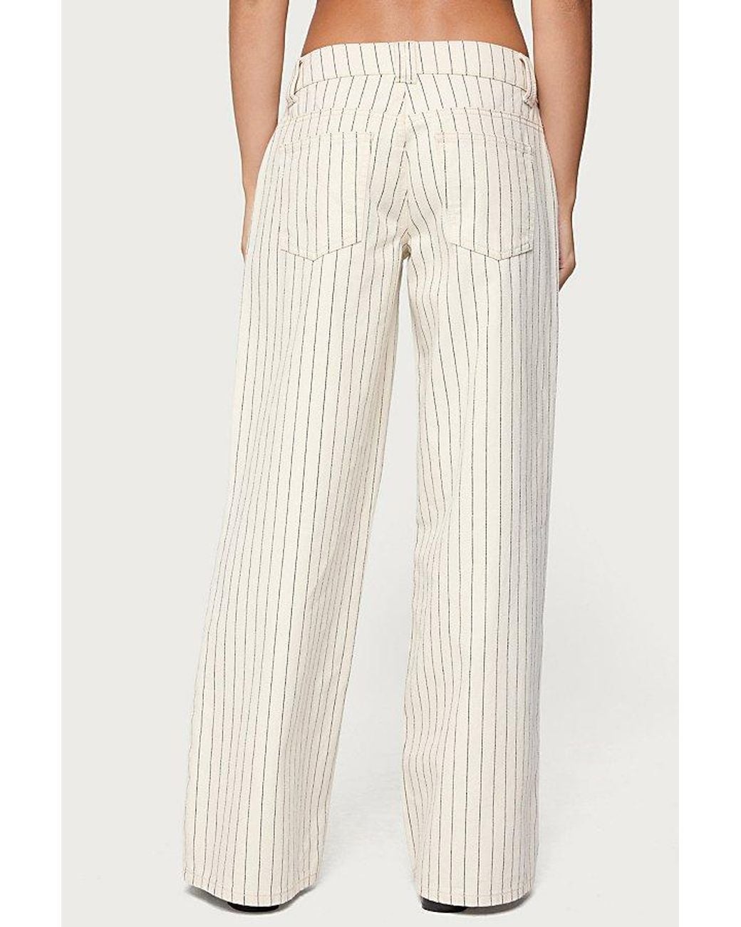 Edikted Black Cory Striped Low Rise Jean