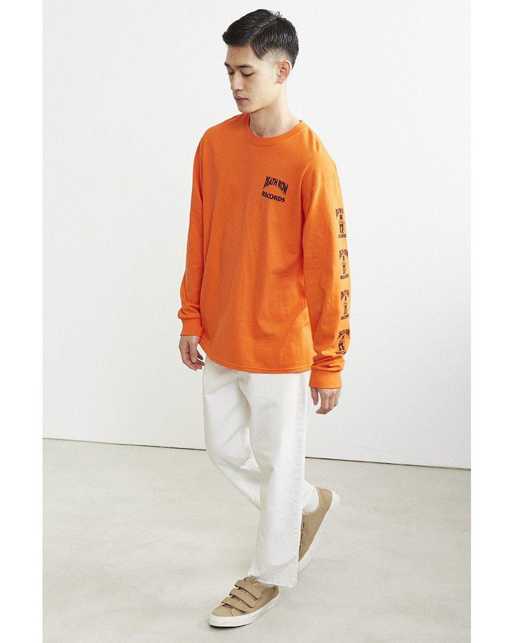 91 Long Sleeve Tee in Orange for Men 