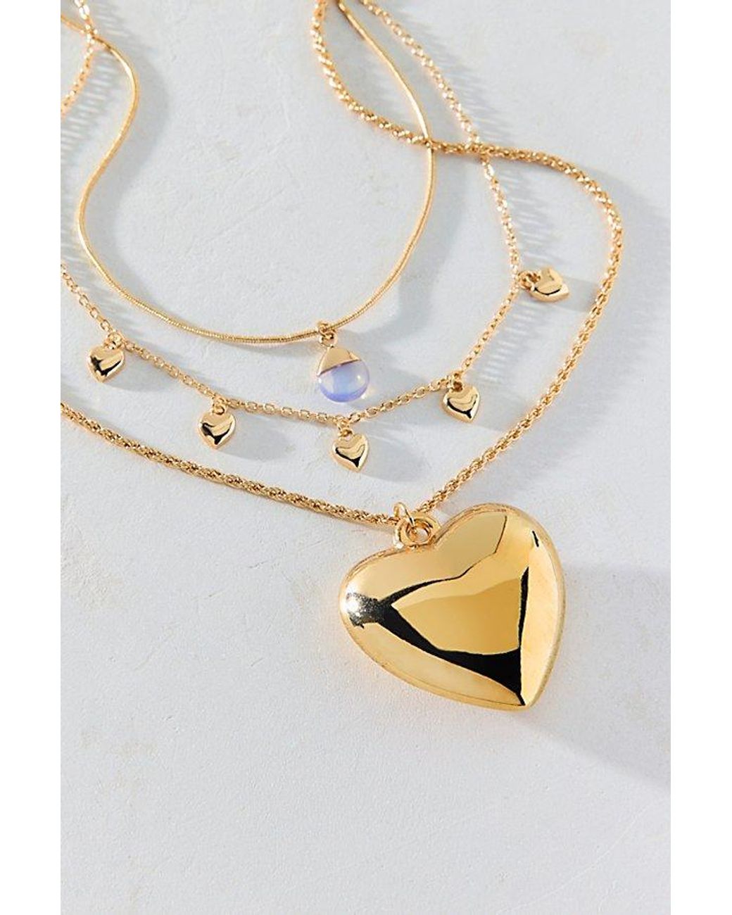 Urban Outfitters White Myth Of Love Heart Pendant Layering Necklace Set