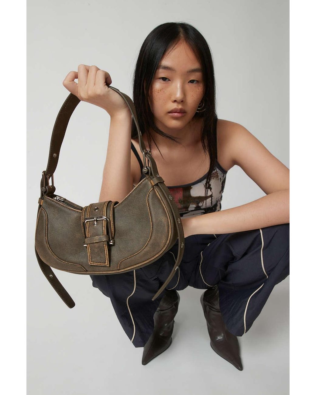 バッグ OSOI HOBO BROCLE VINTAGE BROWN osoi-Brown-Vintage-Hobo-Brocle