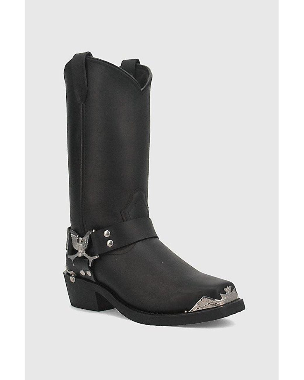 Dingo Black Chopper Leather Harness Boot for men