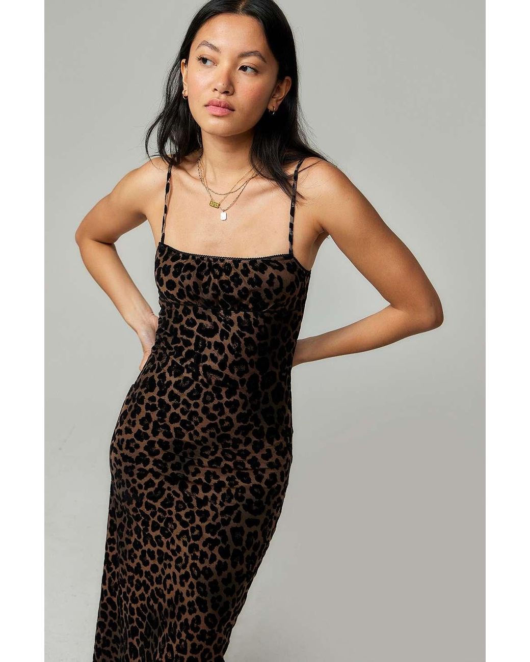 Motel Leopard Print Maxi Dress M At Urban Outfitters in Black | Lyst UK