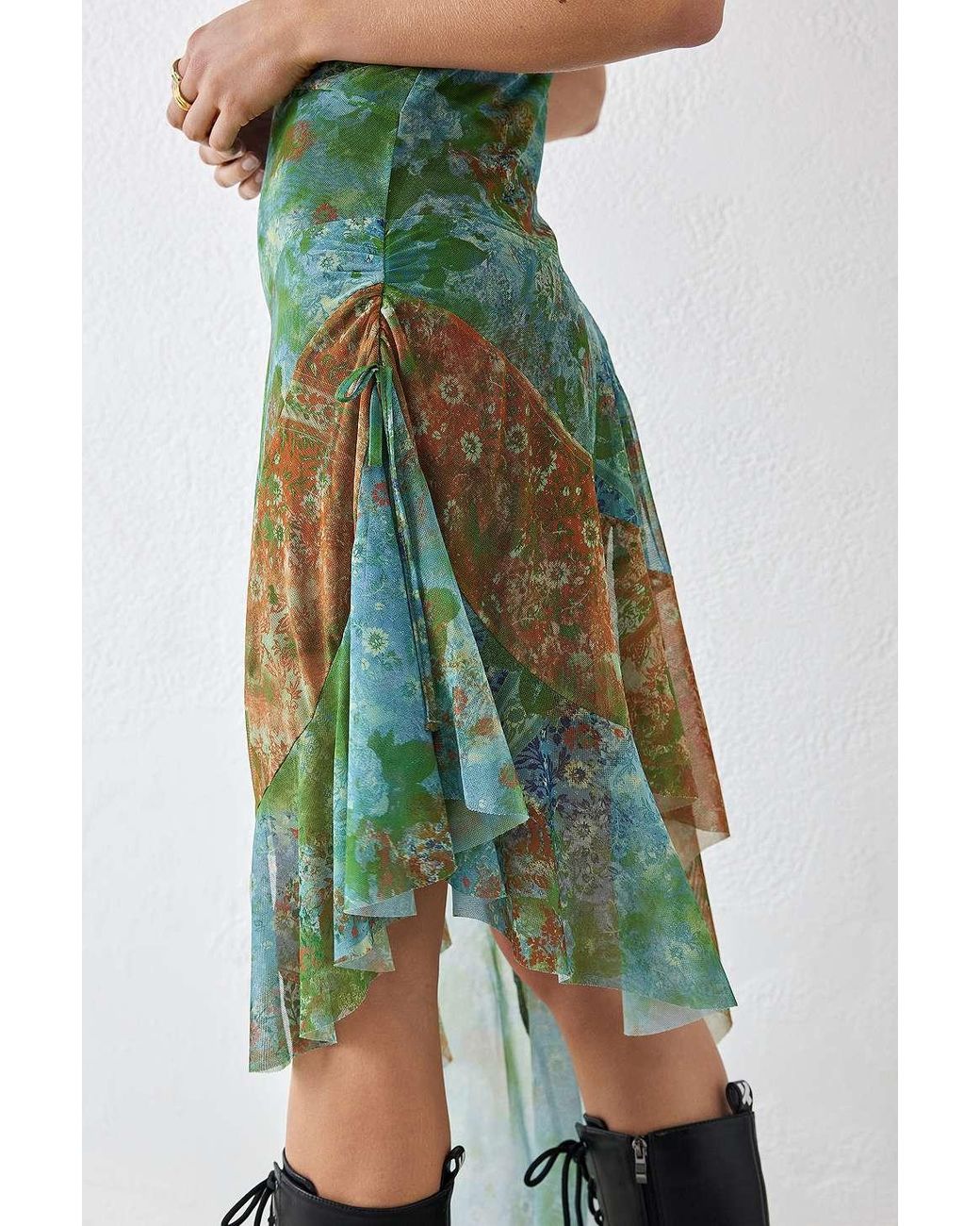 slim fit dress slacks Green Floral Wrap Shirt Midi Dress – AX Paris main image 0