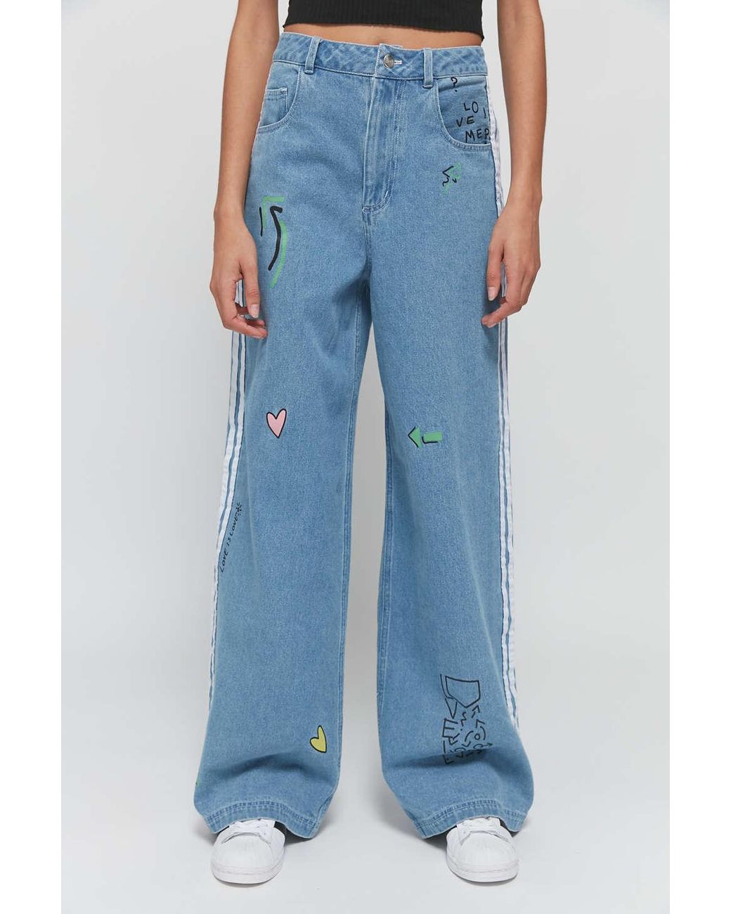 adidas Originals X Fiorucci Snap Button Jean in Blue | Lyst