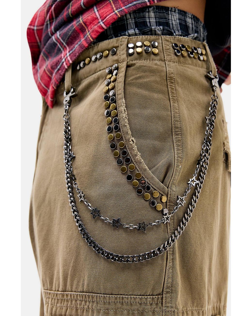 Urban Outfitters Brown Uo Star Tarnished Double Wallet Chain for men