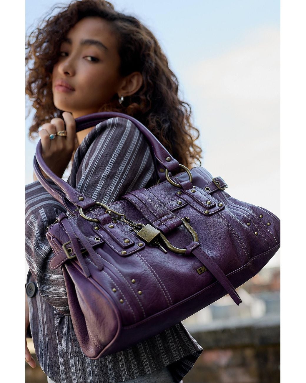 BDG Purple Karlie Lock Shoulder Bag