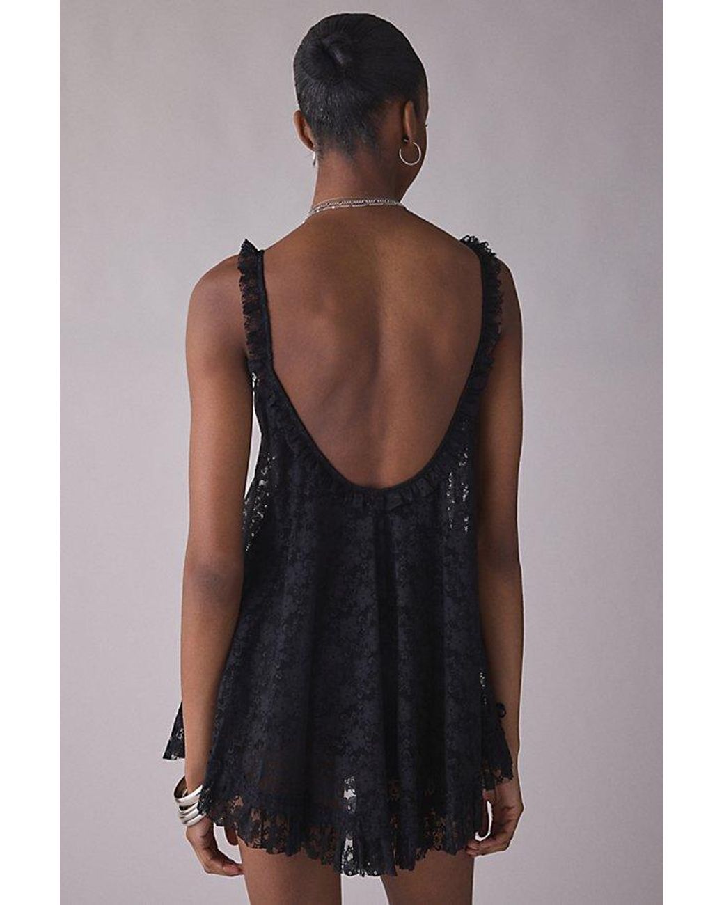 Urban Outfitters Uo Primrose Lace Babydoll Romper in Black | Lyst