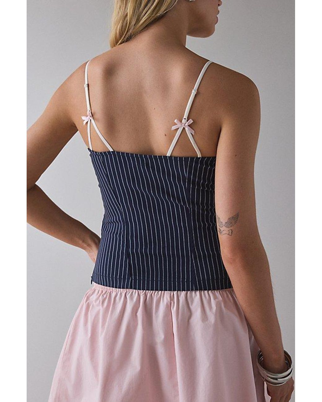 Kimchi Blue Lexi Lace Trim + Bow Detail Cami in Blue | Lyst