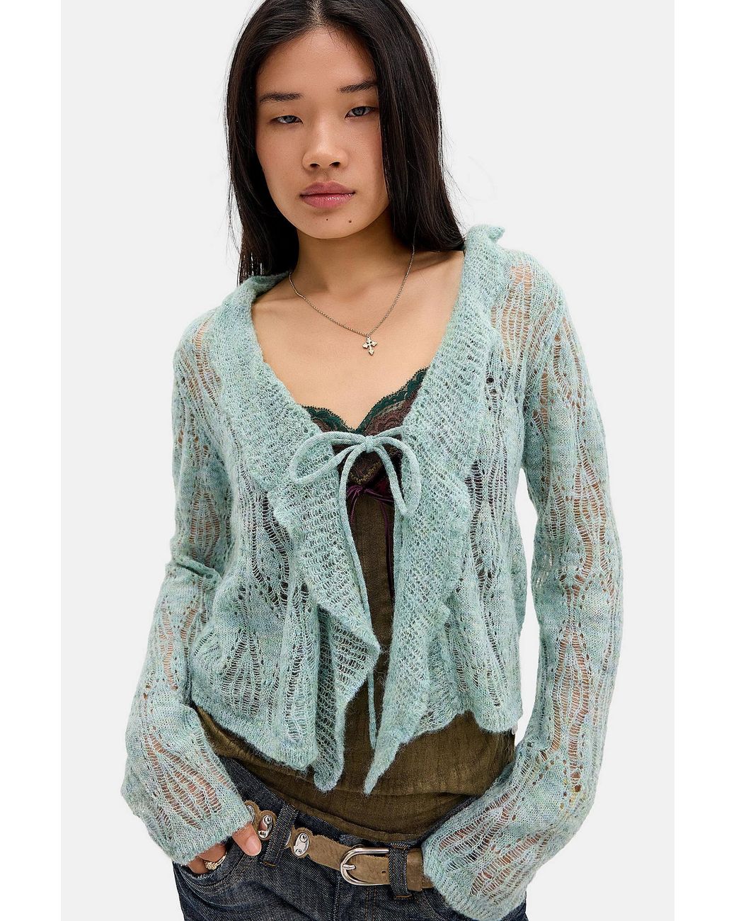 Kimchi Blue Green Waterfall Cardigan