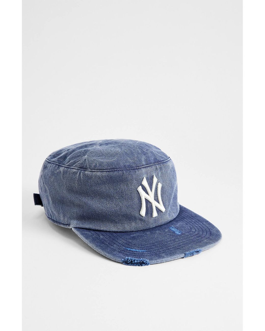 '47 Blue Uo Exclusive Distressed Pillbox Cap for men
