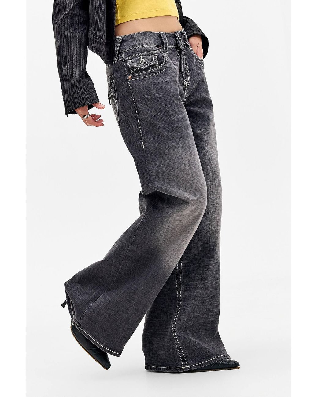 True Religion Black Jessie Super Baggy Jeans