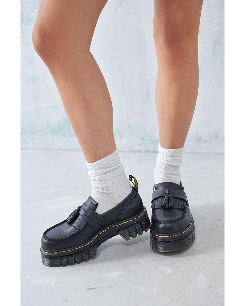 Dr. Martens Audrick Nappa Lux Platform Loafers in Blue | Lyst UK