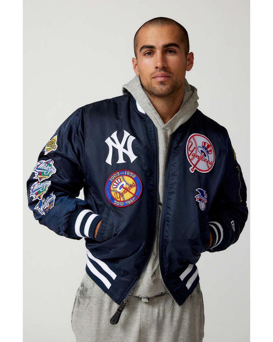 Alpha Industries X New Era New York Yankees Mlb Reversible Varsity Jacket  In Navy,at Urban Outfitters in Blue for Men | Lyst Canada