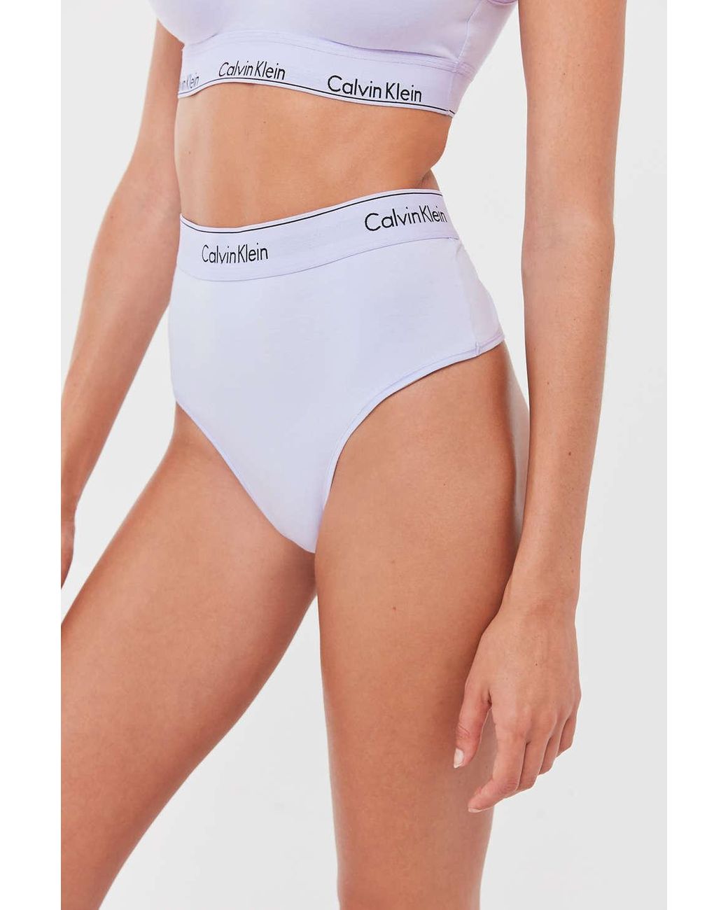 Calvin Klein Women's Modern Cotton High Waist Hipster, White, X