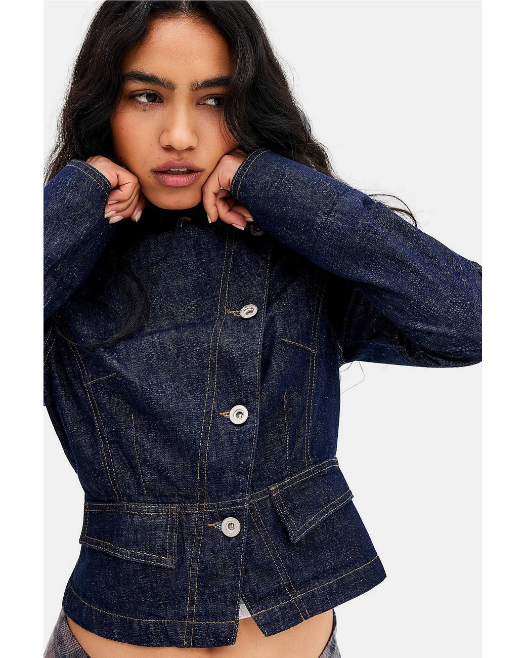 BDG Blue Gaia Asymmetric Denim Jacket