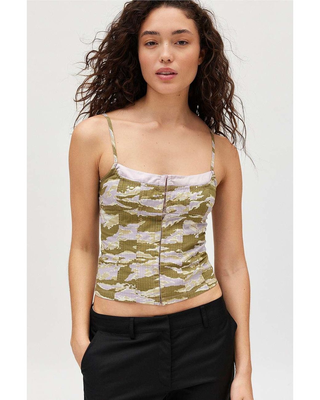 BDG Neomi Camo Corset in Black Lyst UK