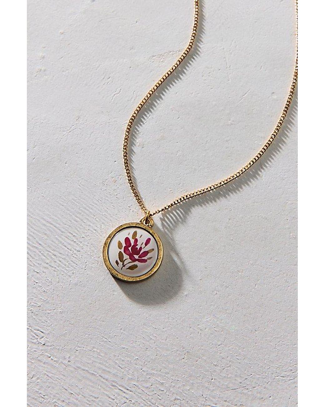 Urban Outfitters White Whispering Glades Locket Necklace