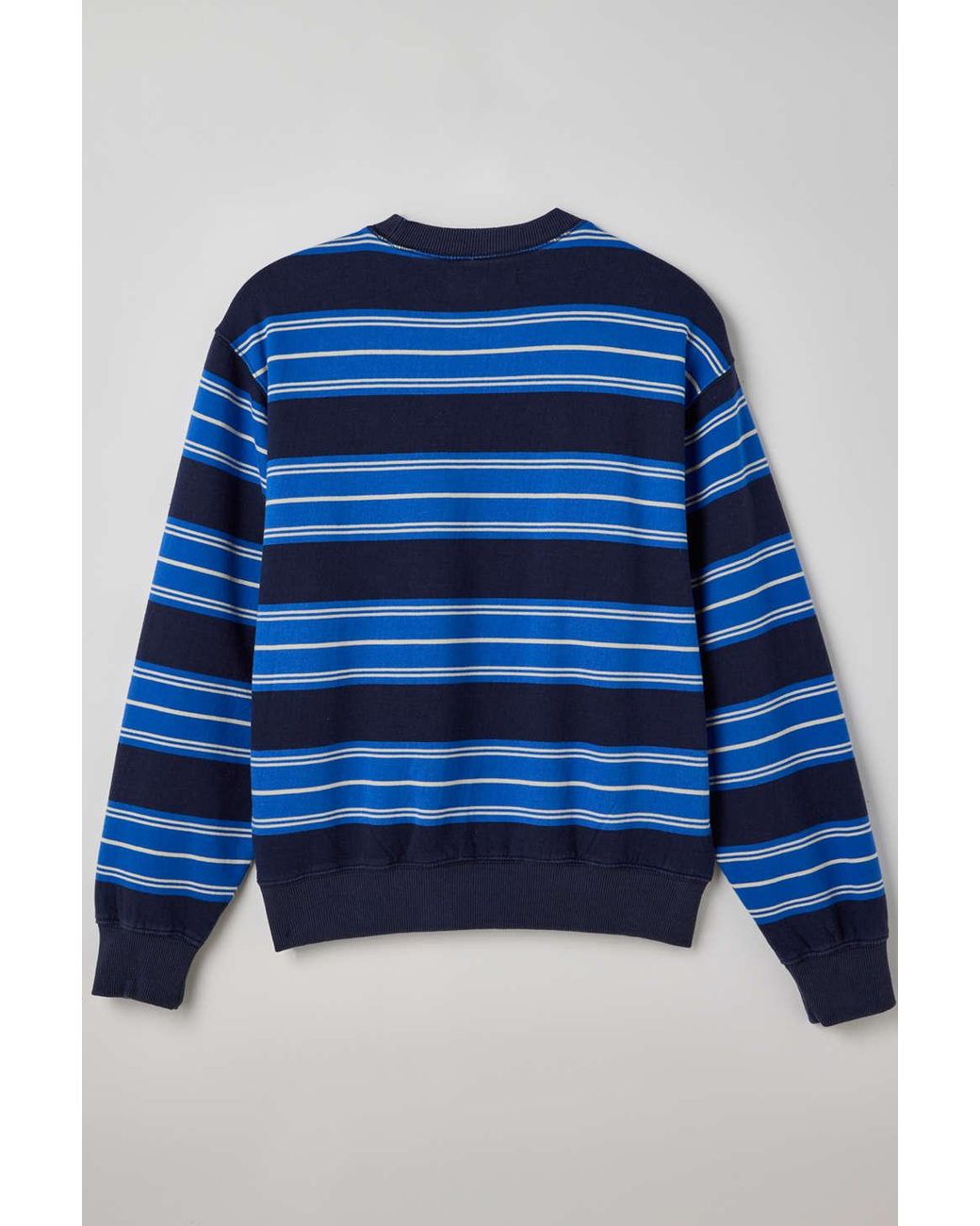 Blue striped sweatshirt sales