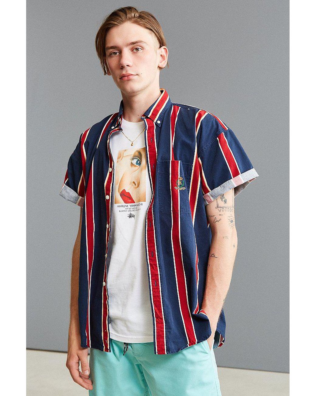 Vintage short sleeve button up deals mens