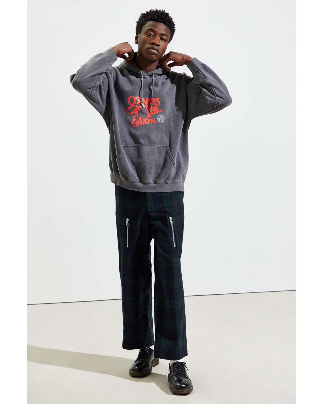 Urban Outfitters Corner Of The Earth Overdyed Hoodie Sweatshirt in Gray for  Men | Lyst