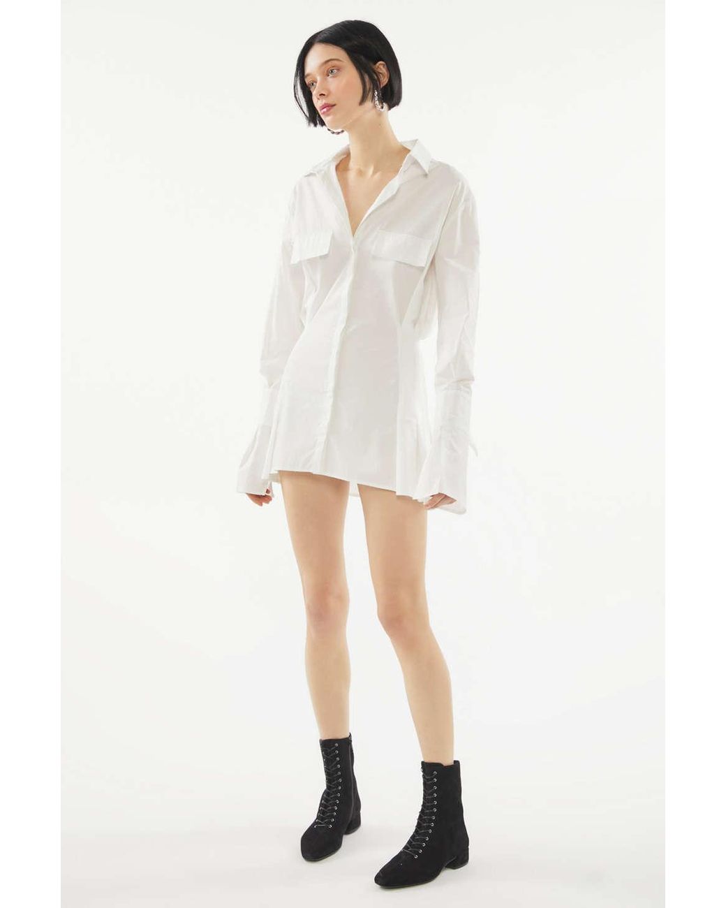 mid length button down dress