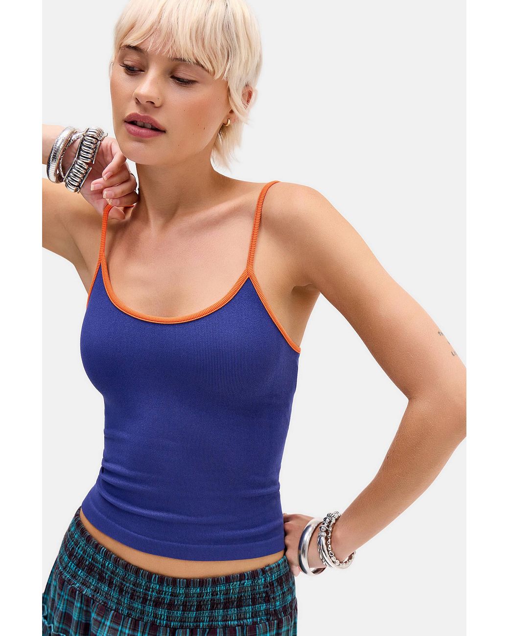 Urban Outfitters Blue Uo Molly Ribbed Cami