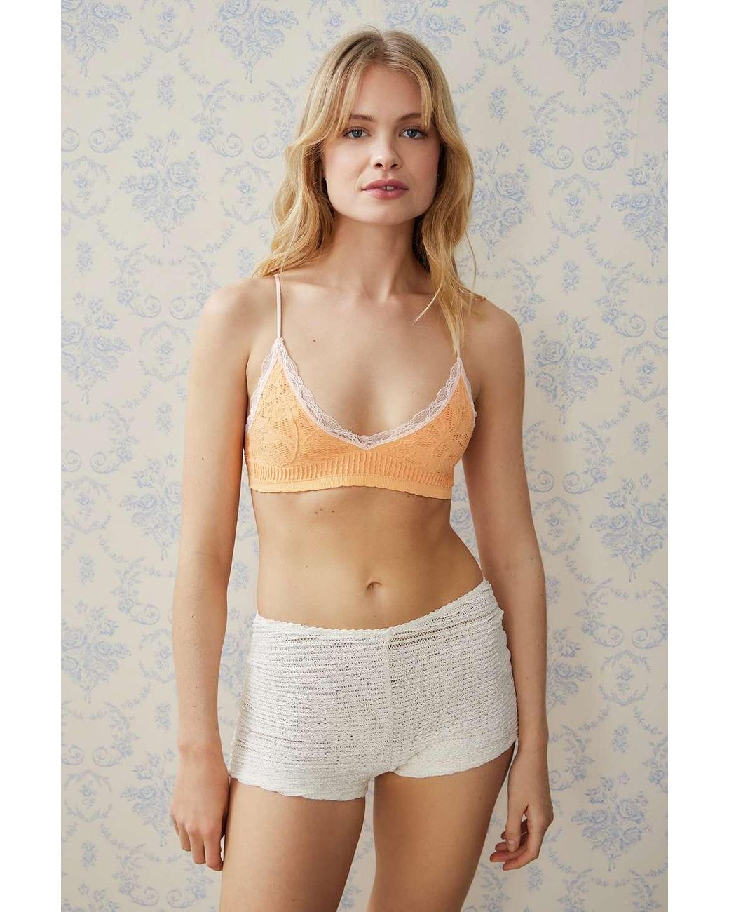 Out From Under Seamless Stretch Lace Bralette in Orange
