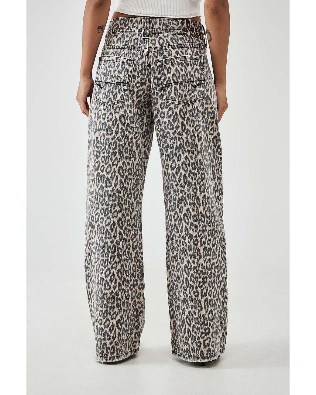 【KOOLOSET】Lazy Leopard Banding Pants Petite Rib Leopard Print Culottes | boohoo