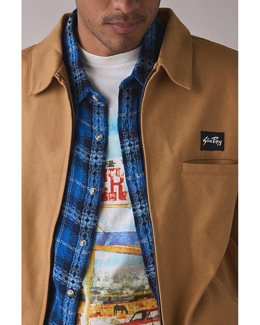 Stan Ray Brown Solid Garage Jacket for men