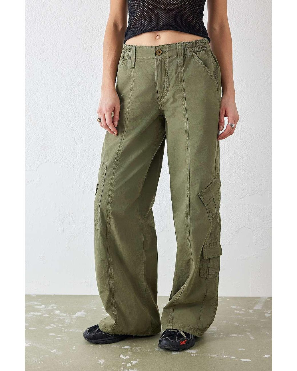BDG Khaki Y2k Low Rise Cargo Pants in Green Lyst UK