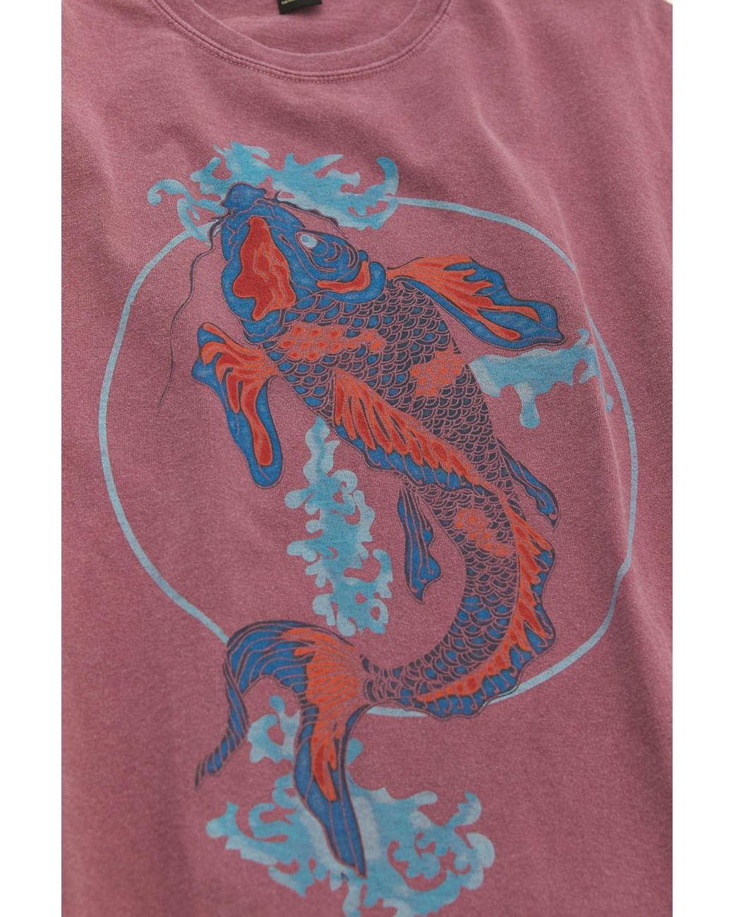 Urban Outfitters Koi Fish Overdyed T 