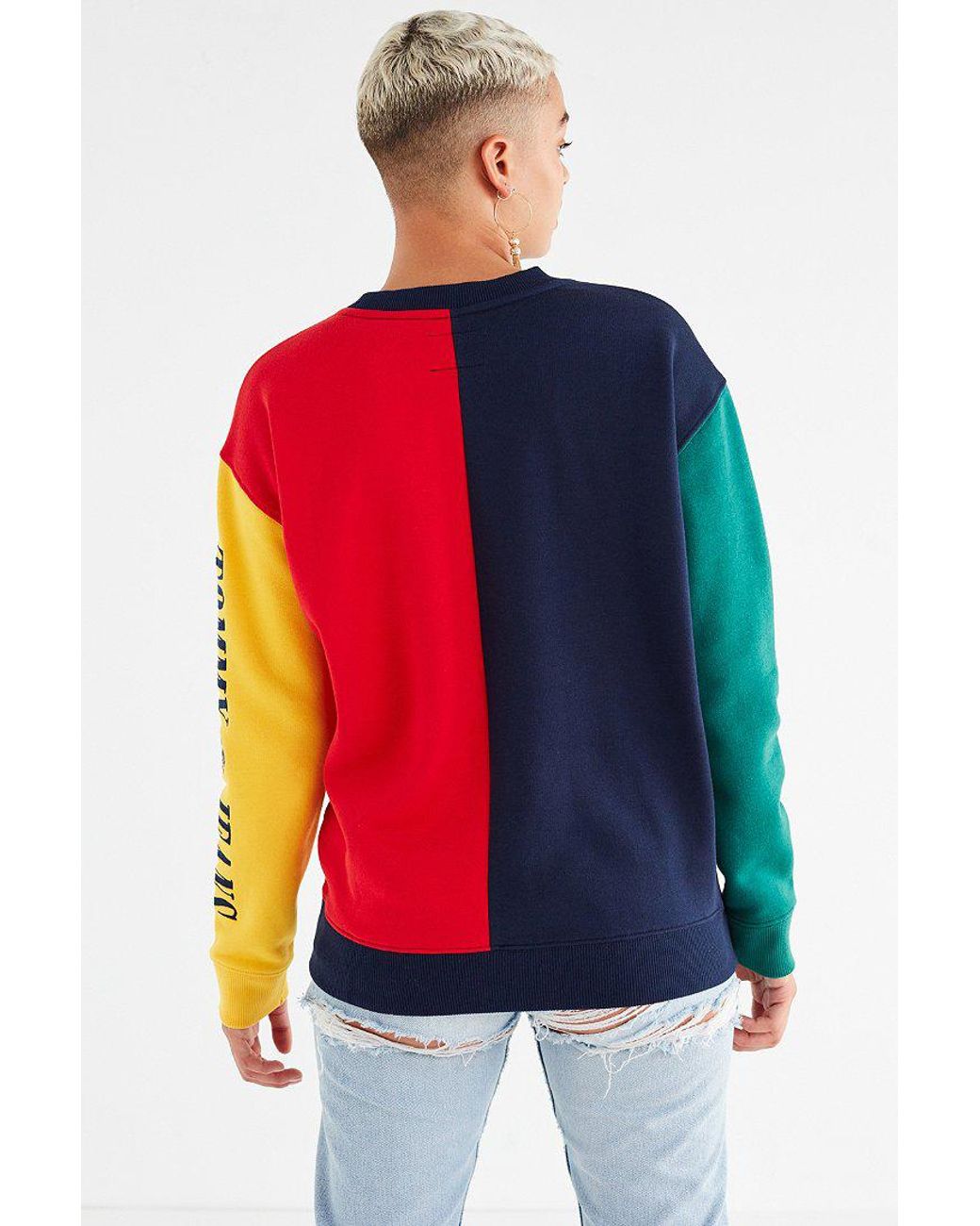 Tommy Hilfiger Denim Tommy Jeans '90s Colorblock Sweatshirt in Red | Lyst