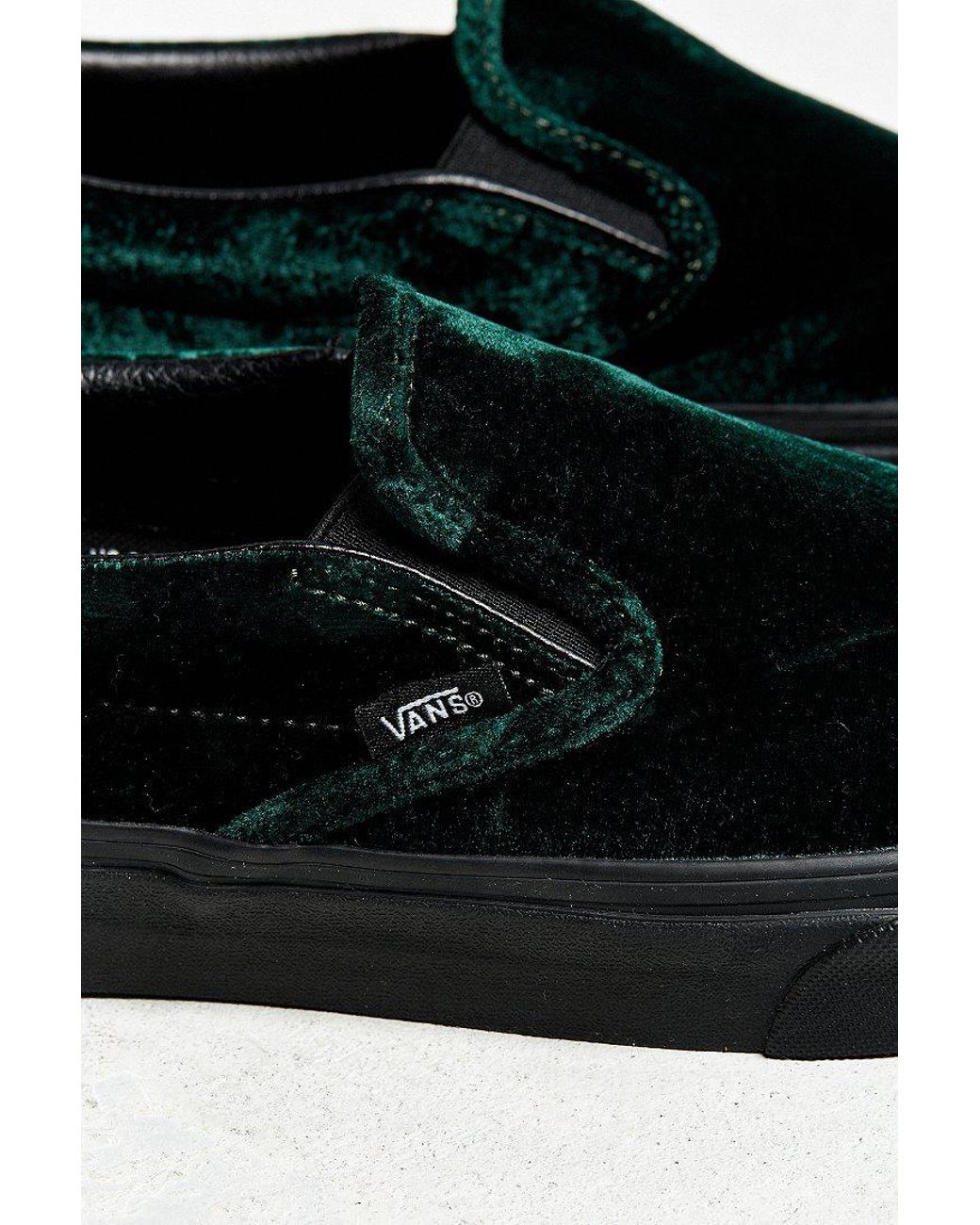Tijd Tarief over Vans Vans Classic Slip-on Green Velvet Sneaker for Men | Lyst