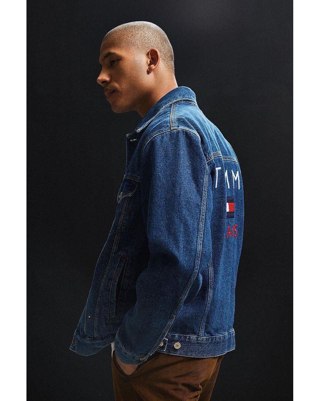 Tommy Hilfiger Embroidered Denim Jacket in Blue for Men | Lyst
