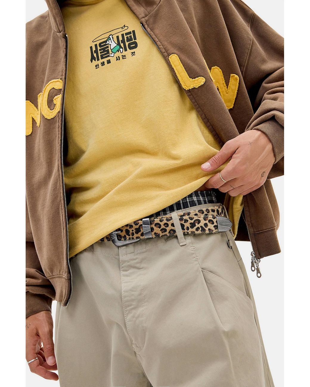 Urban Outfitters Multicolor Uo Leopard Print Buckle Belt S/m At for men