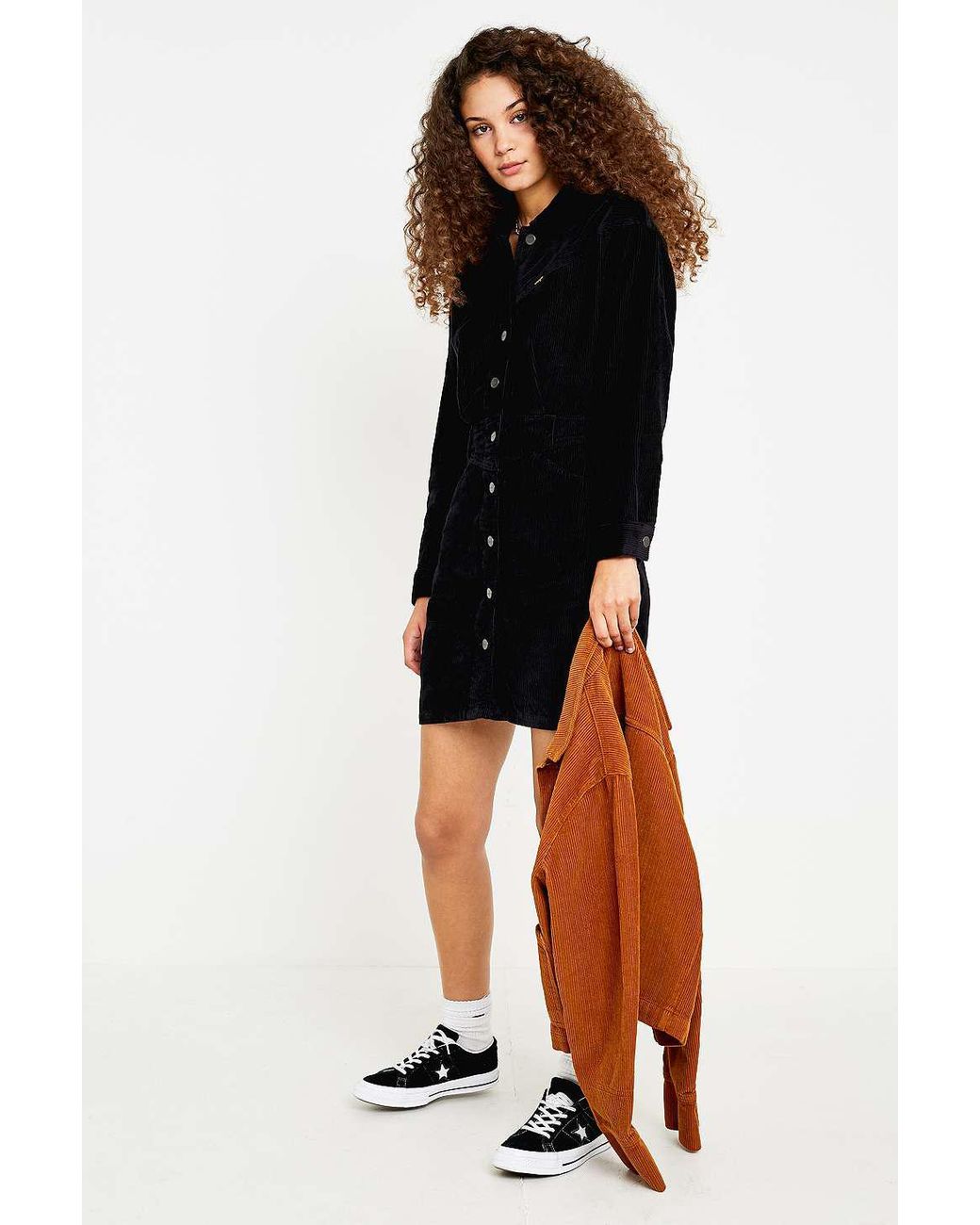knee length dresses for ladies Wrangler Women's Dark Denim Washed Long Sleeve Western Shirt Dress