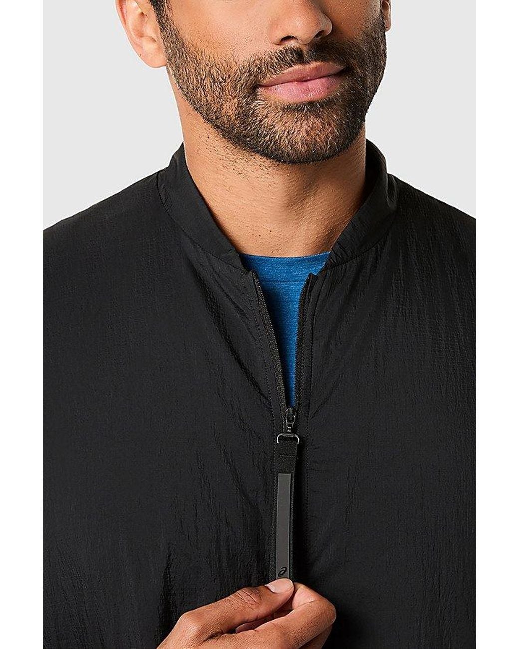 Asics Black Actiadapt Packable Windbreaker Jacket for men