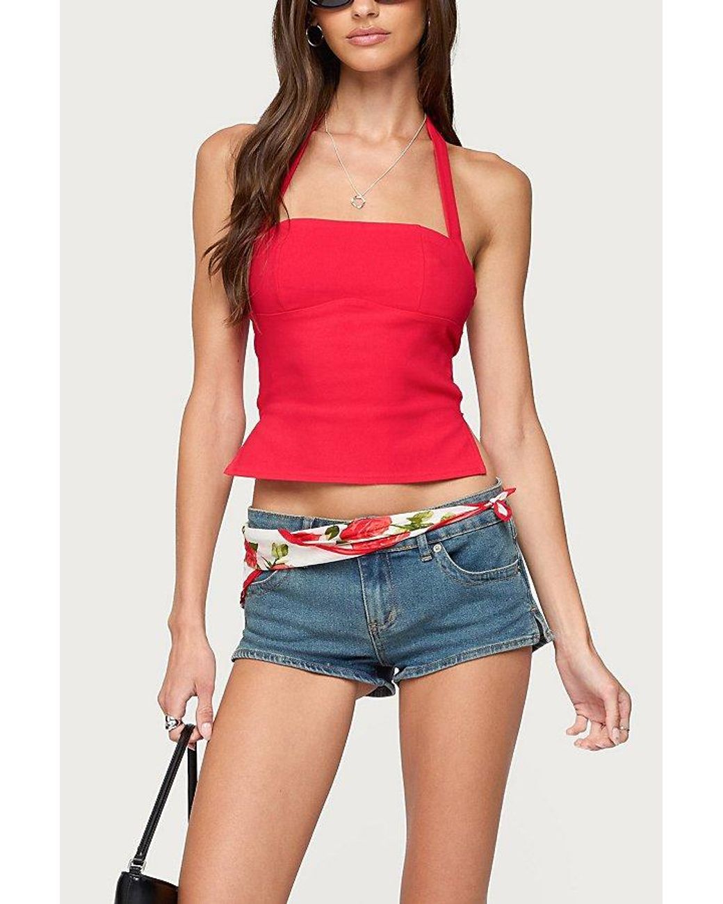 Edikted Red Dara Halter Top