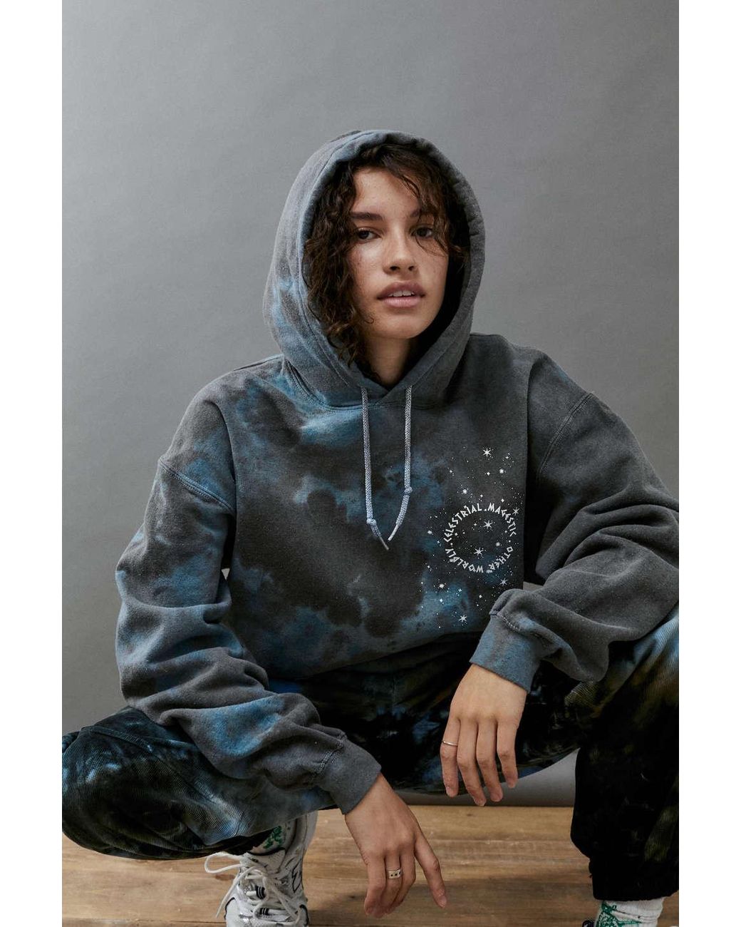 Urban Outfitters Uo Tie-dye Celestial Hoodie in Blue | Lyst