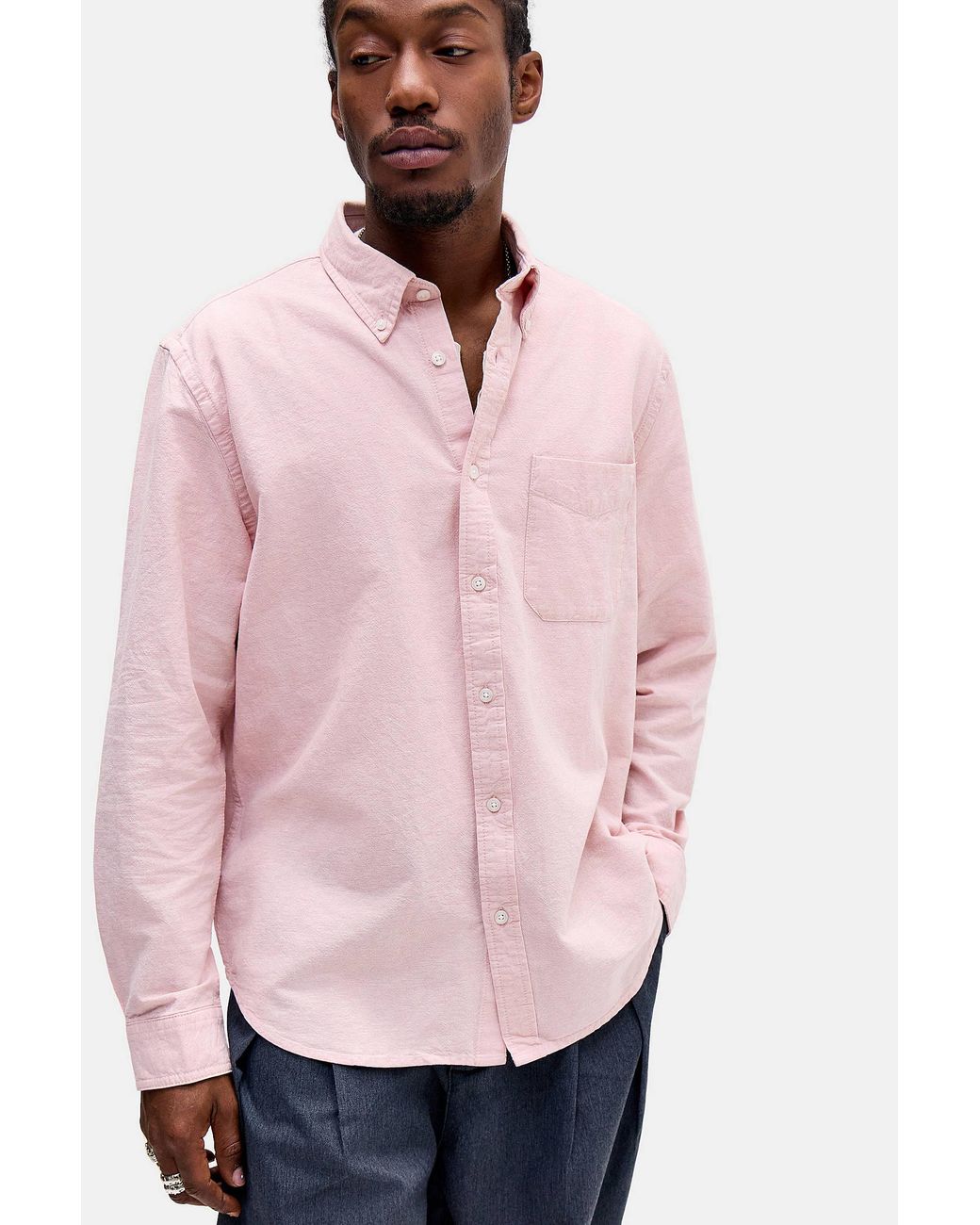 Urban Outfitters Pink Uo Rose Long Sleeve Relaxed Oxford Shirt for men