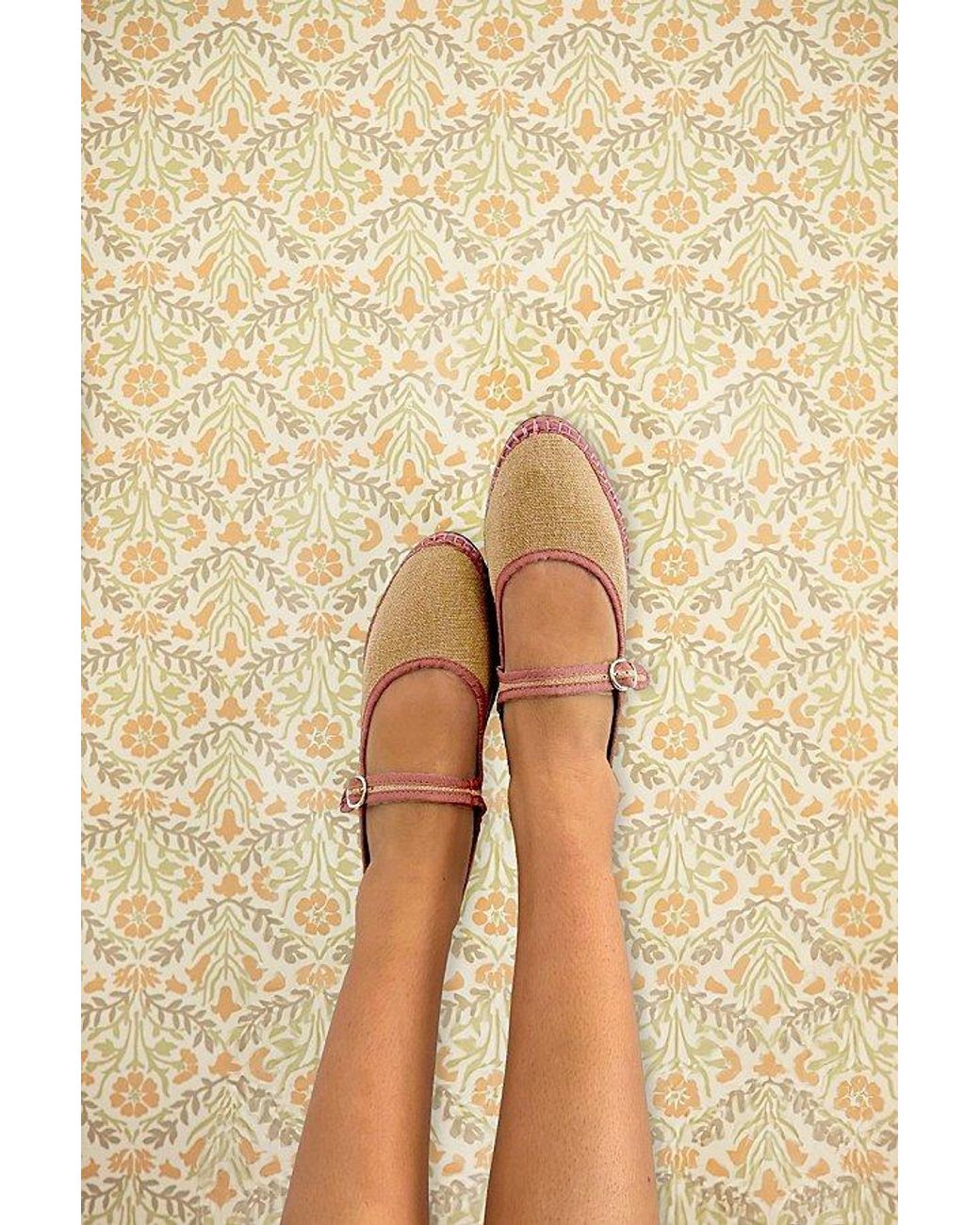 Flabelus White Dora Linen Mary Jane Flat