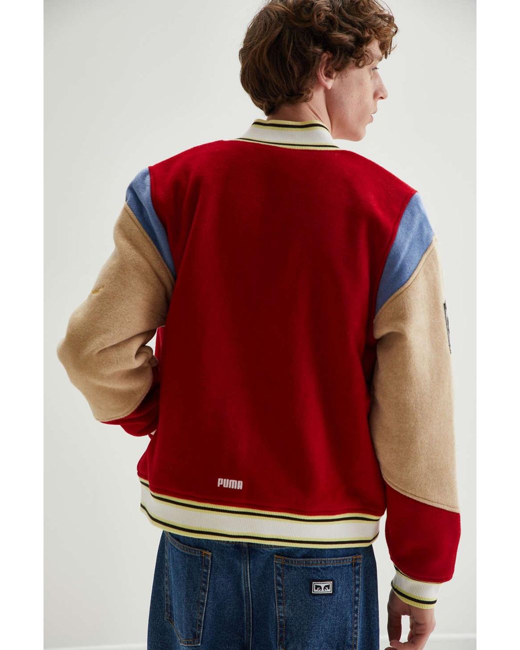 PUMA Varsity Jacket in Red for Men | Lyst