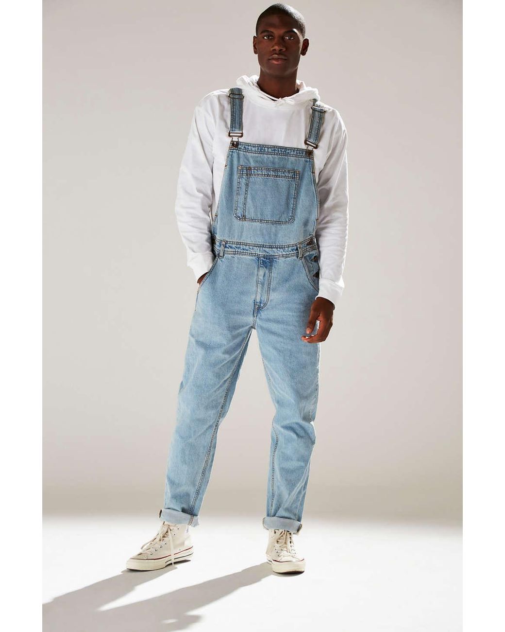 BDG Light Stonewash Denim Overall in Blue for Men