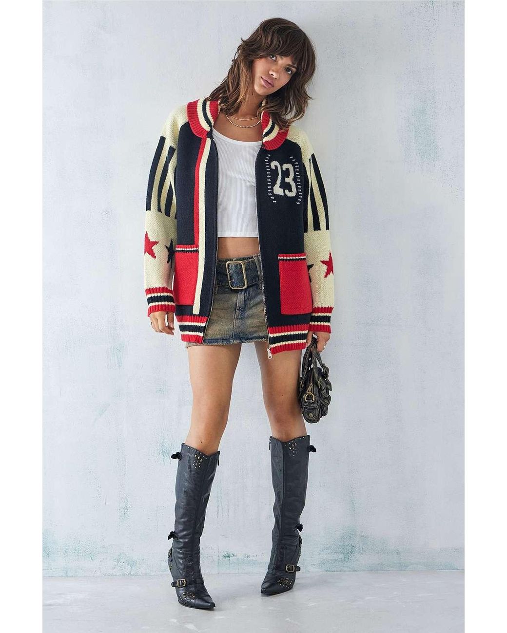 Jaded London Team 23 Motocross Knitted Zip-through Jacket in