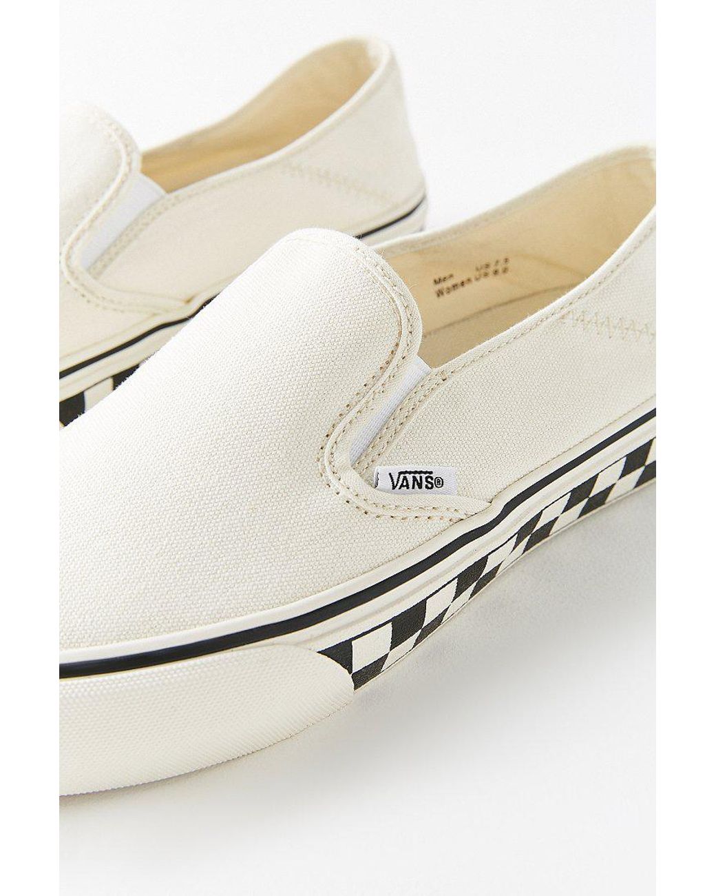 Vans Vans Slip on Checkerboard Sidewall White Sneaker Lyst