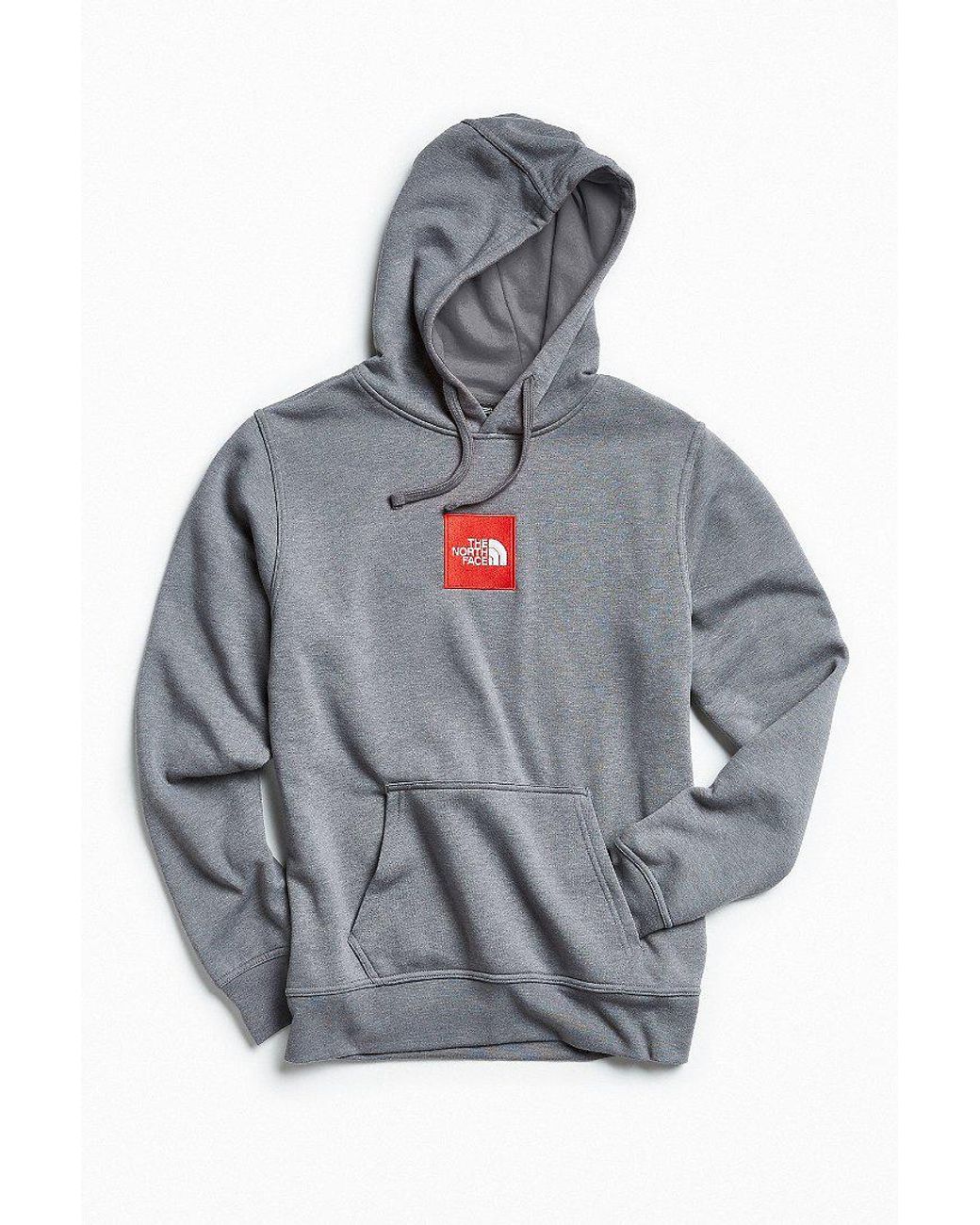 The North Face Men's Gray The North Face Embroidered Box Logo Hoodie  Sweatshirt