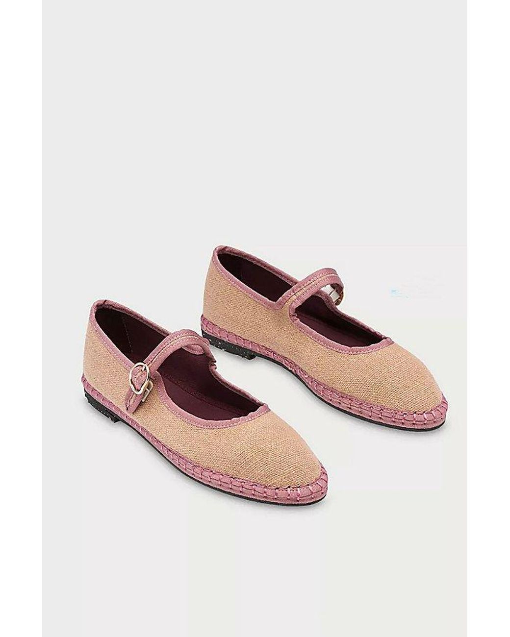 Flabelus White Dora Linen Mary Jane Flat
